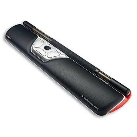 Contour RollerMouse Red - Ergonomic Central Pointer in Black & Silver for Enhanced Comfort and Precision